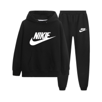Nike Ton Boy Sweater Suit Spring Autumn Pure Cotton CUHK Child Womens Tidal Card Childrens Sports Loose Two Sets