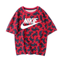 New Products Nike Ton Boy Short Sleeve T-shirt Childrens Pure Cotton Blouse Large Child Half Sleeve Compassionate Girl Loose Summer Clothing
