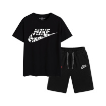 Nike Ton Children Suit Summer Boy Pure Cotton Short Sleeve Big Boy Sports Trendy Two Sets T-shirt Shorts Women