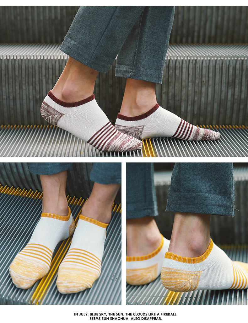 Vớ nam vớ mùa hè Giày nam đế thấp để giúp ống cotton khử mùi ngắn vớ nam nông miệng thoáng khí thấm mồ hôi phần mỏng vớ nam
