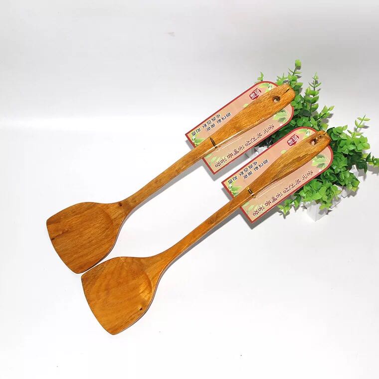Wood shovel not covered with pan special pan shovel suit wooden flat bottom pan spade frying shovel rice spoon Home fried vegetable shovel Kitchen Ware