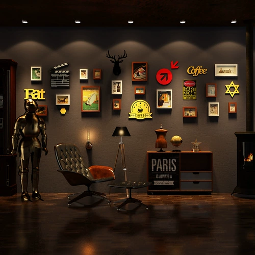 Кофейная фотография, фоторамка, комплект, подвеска, в американском стиле