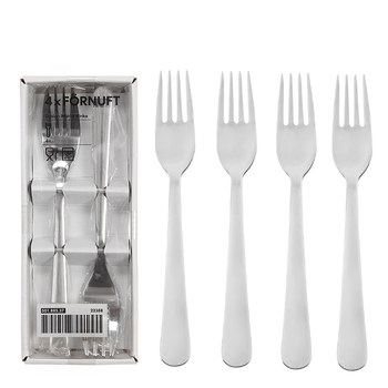 Out of sweden! matt brushed stainless steel long handle western tableware fork steak fork home 4 piece gift set