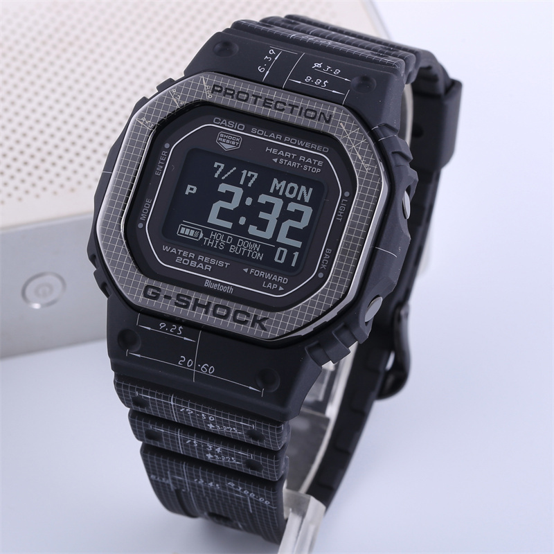 Casio Small Square Gshock Solar-Powered Bluetooth Heart Rate Running Watch for Men Dw-H5600