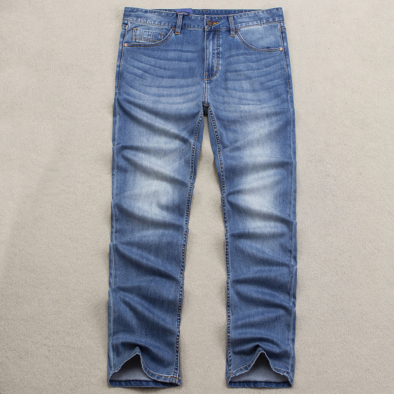 Jack Jones Men's Jeans Long Pants Straight Leg Mid-Rise Stretch Slim Fit Summer Thin Style