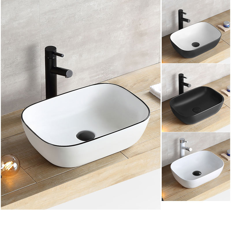 Osage Nordic fashion thin-sided table basin black and white black creative wash basin home wash basin 9022