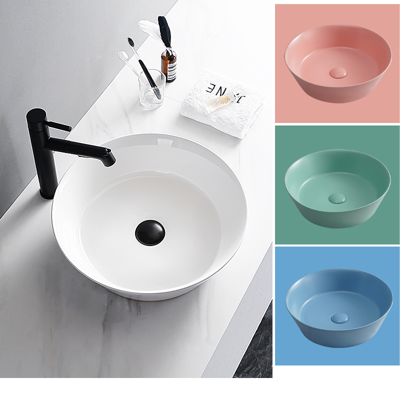 Osati table basin Color round basin Multi-color European American Ceramic powder Room washbasin 9089