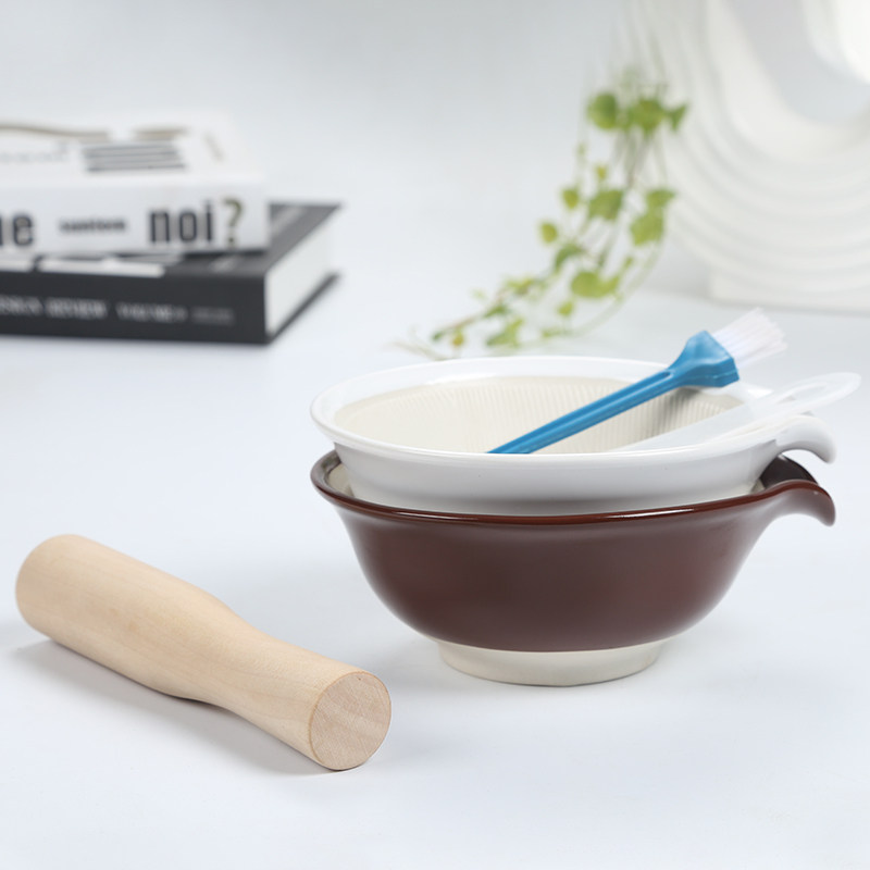 Large grinding bowl ceramic baby non-staple food bowl grinder baby fruit and vegetable rice simmering food grinder grinding bowl