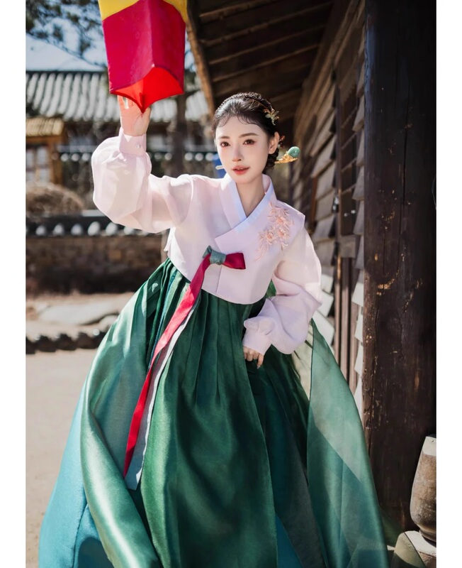 Korean Traditional Clothing for Women, Korean Style, Yanji Travel Photography, Internet Celebrity, Ethnic Minority Style, Traditional Palace Stage Performance Costume, High-End New Model