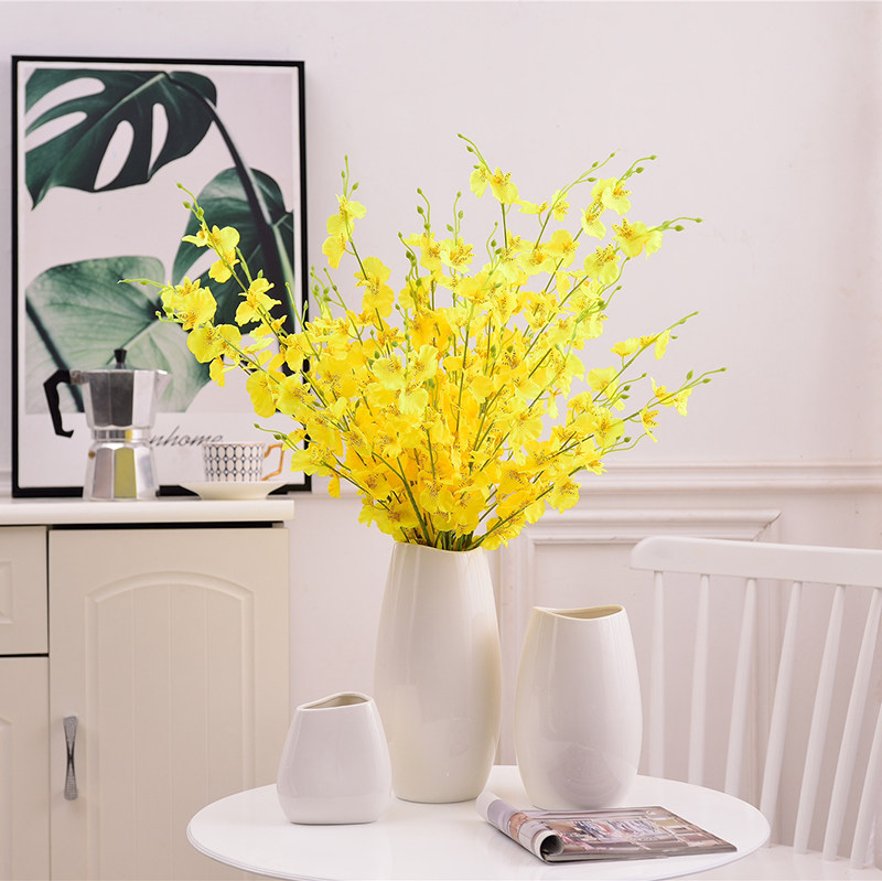 Simulated flower dancing Orange plastic flower flower flower jacket butterfly orchid suit indoor potted living room decoration