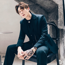 Net red small suit mens three-piece youth Korean version of self-cultivation mens casual suit suit set hair stylist handsome trend