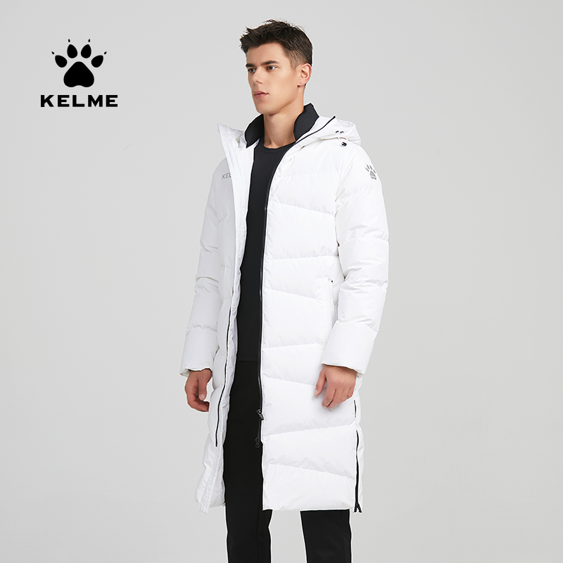 KELME Karmei winter new sports down jacket men and women long version over the knee thickened warm couple jacket