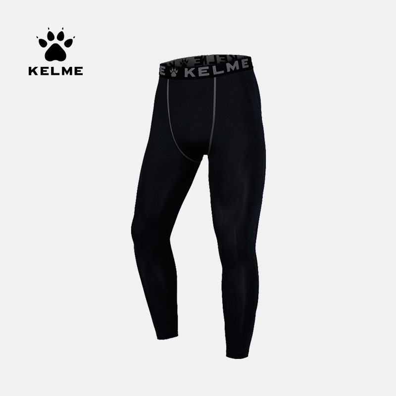 KELME sports training leggings men's running high elastic pants Compression warm leggings fitness pants