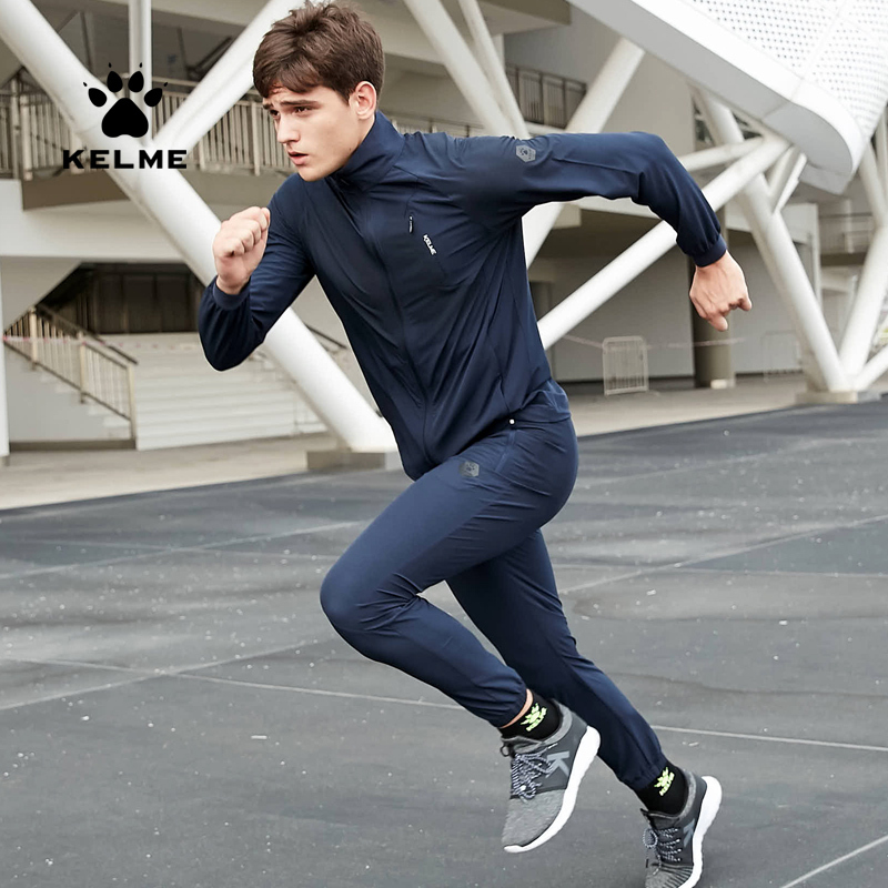 Kalmei Sports Suit Men's Spring New Comfortable Casual Sportswear Men's Woven Two-Piece Running Suit