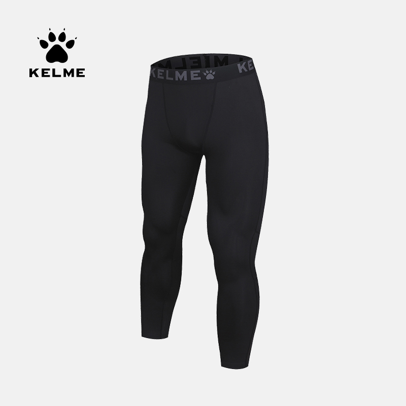 KELME Karmi Sports Tight Pants Men's Football Training Elastic Long Pants Running Basketball Inner Lap Pants Breathable