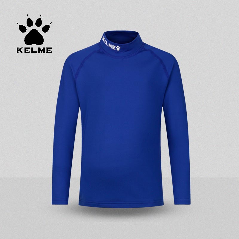 KELME Kalmei children's high collar long sleeve tights sports base plus velvet warm T-shirt underwear K15Z73