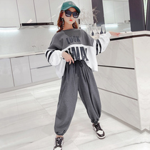 Girl Nets Red Suit 2022 Spring Dress New Foreign Air Fashion Children Loose Sportswear Two Sets Tide Children Clothing