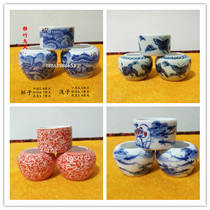 Jingdezhen firing of hundreds of spirits indipendent hand painted bird food cannibale food bowls water bowls food box Three sets of bird furniture