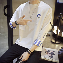 Spring and autumn long sleeve T-shirt mens Korean version of the trend seven-point sleeve clothes mens loose coat Tide brand mens sweater