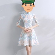 2020 hàng ngày chặt chẽ mới có thể mặc sườn xám phiên bản sửa đổi của mùa hè Dress retro phong cách Trung Quốc cô gái trẻ