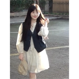 Осенний милый ретро джинсовый жилет, белая кукла, платье для школьников, юбка, комплект