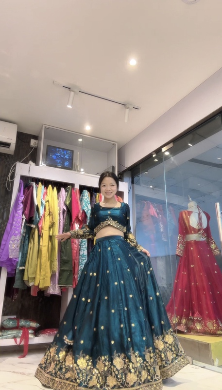 Indian Lehenga, Embroidered Skirt Set, Ready for Immediate Shipment