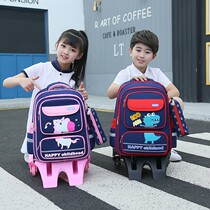 Pull schoolbag tie rod primary school girl schoolbag third to sixth grade girl schoolbag first grade second grade 2021 New