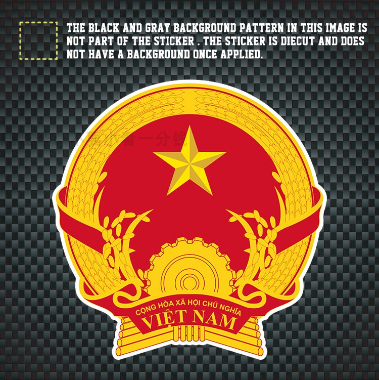 Vietnam national emblem car stickers night PVC reflective car stickers scratch stickers waterproof sunscreen adhesive stickers