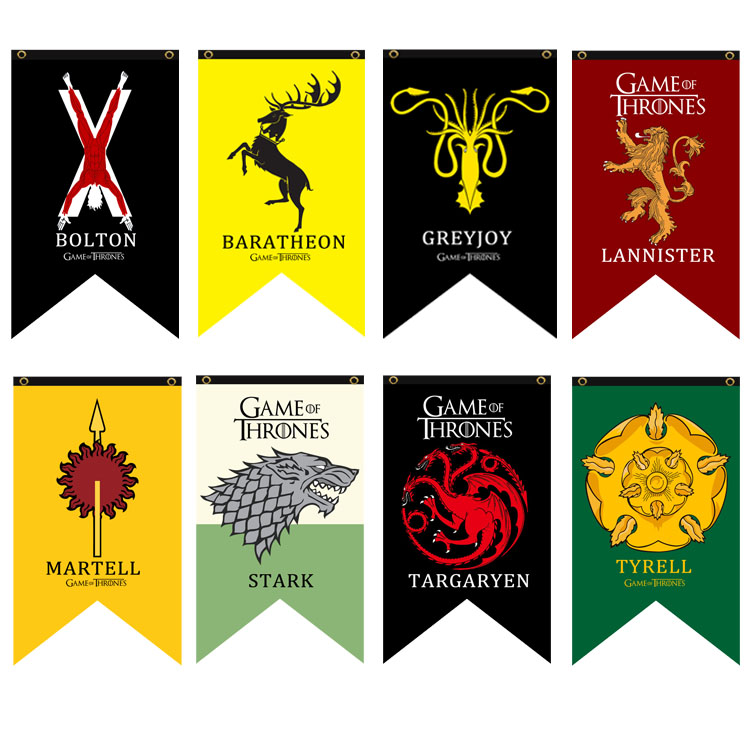 Game of Game of Thrones power game hanging flag polyester fiber decoration hanging cloth waterproof sunscreen 75 * 125cm