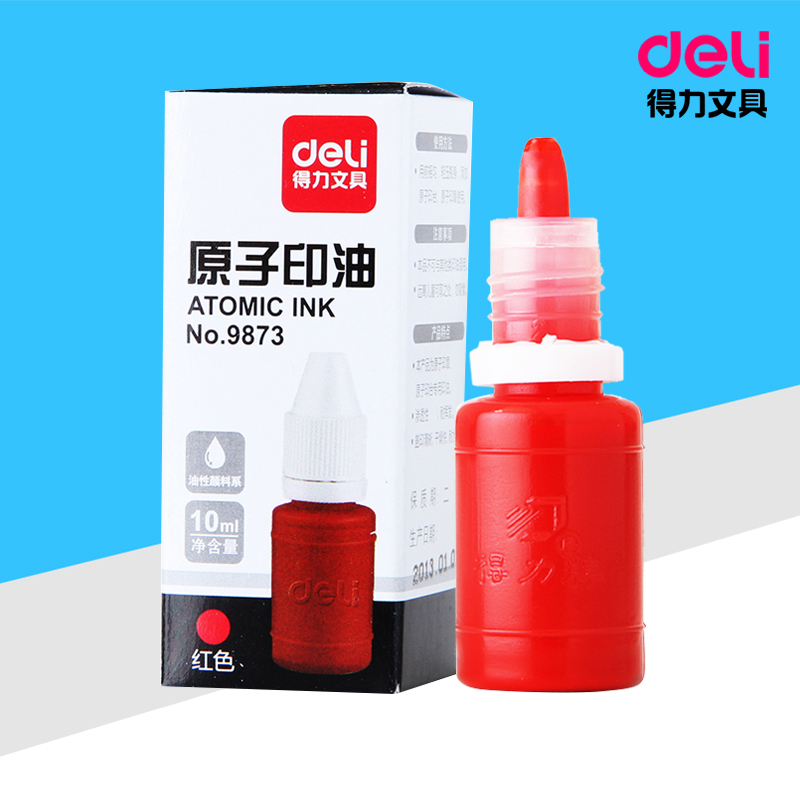 Able 9873 Red Atomic Inprint Oil Quick Dry Inprint Print Clay Filling Ink Office Print Oil Accounting Private