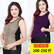 Phụ nữ mùa đông XL quá khổ 200 pounds cộng với nhung dày đồ lót nhiệt chạm đáy vest vest trung và già