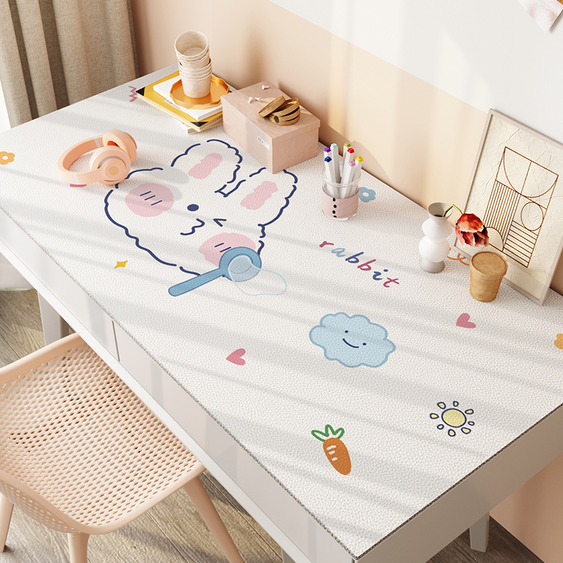 Leather Desk Cushion Student Cartoon Cute Desk Study Mat Waterproof Oil Proof Washable Customizable Cortical Table Cloth