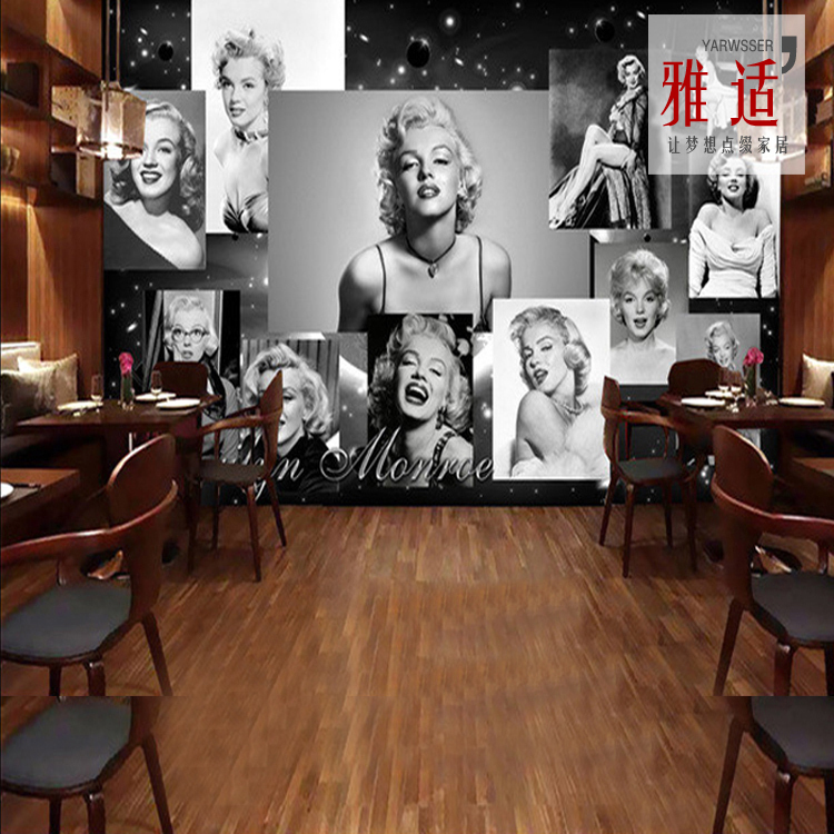 Eurostyle Retro Nostalgia Large Mural Sexy Marilyn Monroe Book Room Wallpaper Living Room TV Background Wall Paper