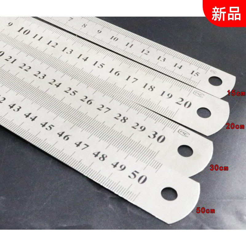 Manufacturer direct selling] steel sheet ruler 15cm20cm30cm50cm stainless steel ruler double-sided steel ruler ruler