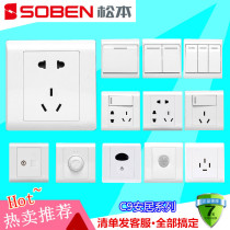 Matsumoto Electric switch socket C9 series 10A one open two three five hole single switch panel 86 type computer plug