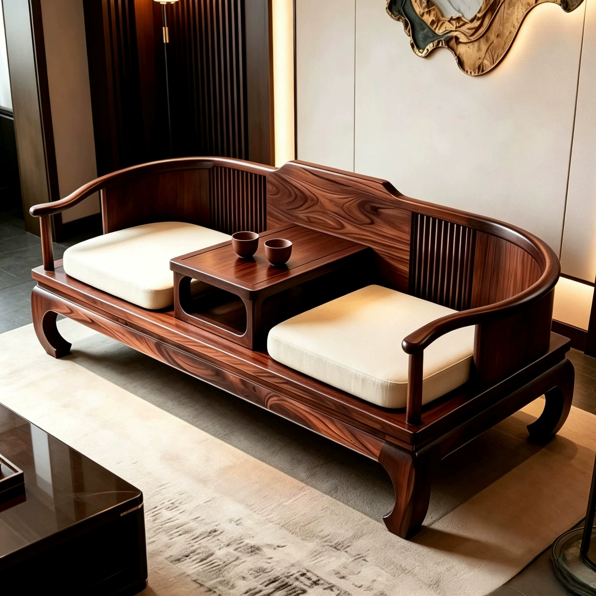 Новая китайская стиль solid wood Архат кровать мебель гостиная диван-кровать стиль Сон эстетика дзен высококлассный домашний отдых Архат кровать