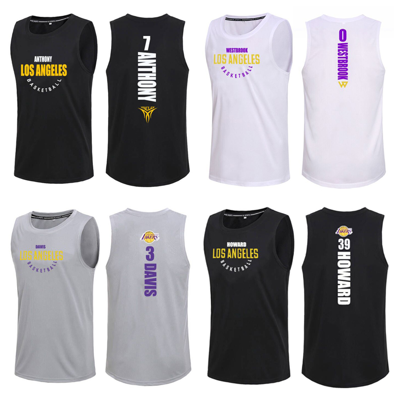 The Lakers' James Wiless Anthony Davis Howard basketball vest speed dry and breathable loose jersey
