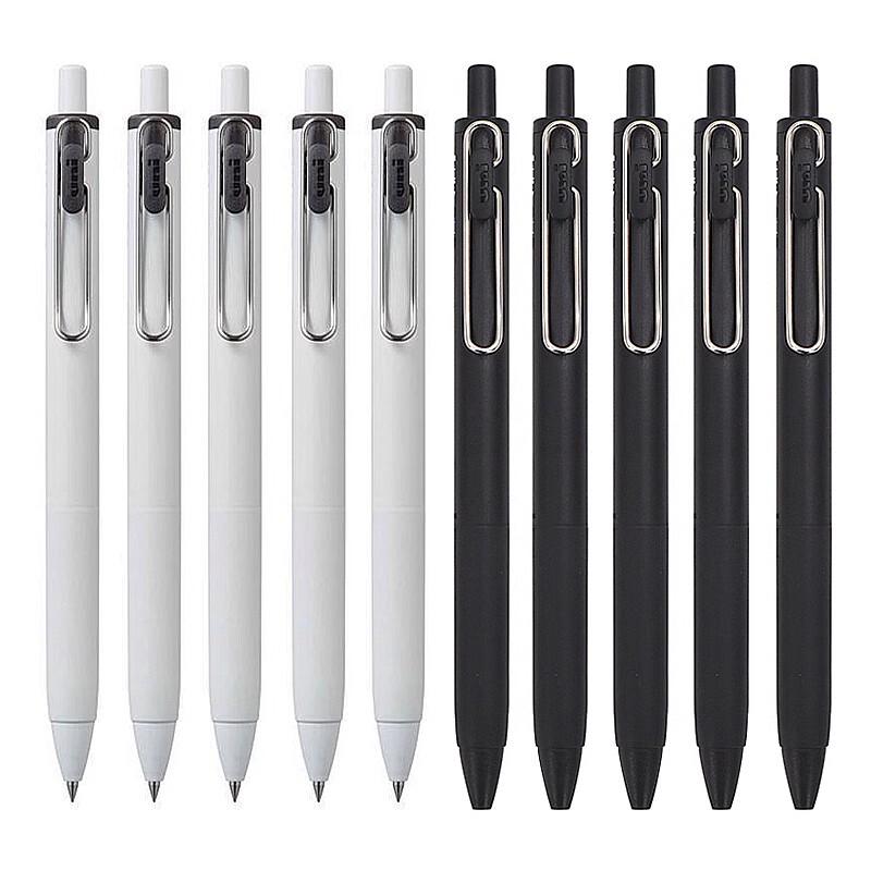 Japanese Stationery Award-Winning Uni-Ball One Mitsubishi Small Thick Core Limited Edition Gel Pen Spring/Summer Gold Clip Retractable Pen Refill Black Technology Quick-Dry Exam Black Pen 0.5/0.38mm