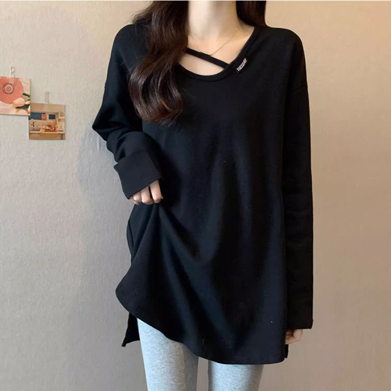 Pregnancy Woman Dress Spring Autumn Money 2023 New Loose Big Code Hit Underclothing Fashion Middle Long Sleeve T-shirt Woman Autumn Dress-Taobao
