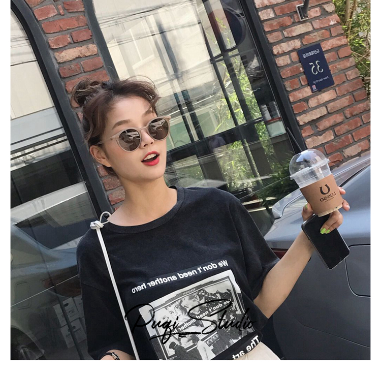 2018 Hàn Quốc lưới đỏ với kính râm retro retro in kính nữ nhỏ tròn hộp trà sữa màu kính phân cực kính đen