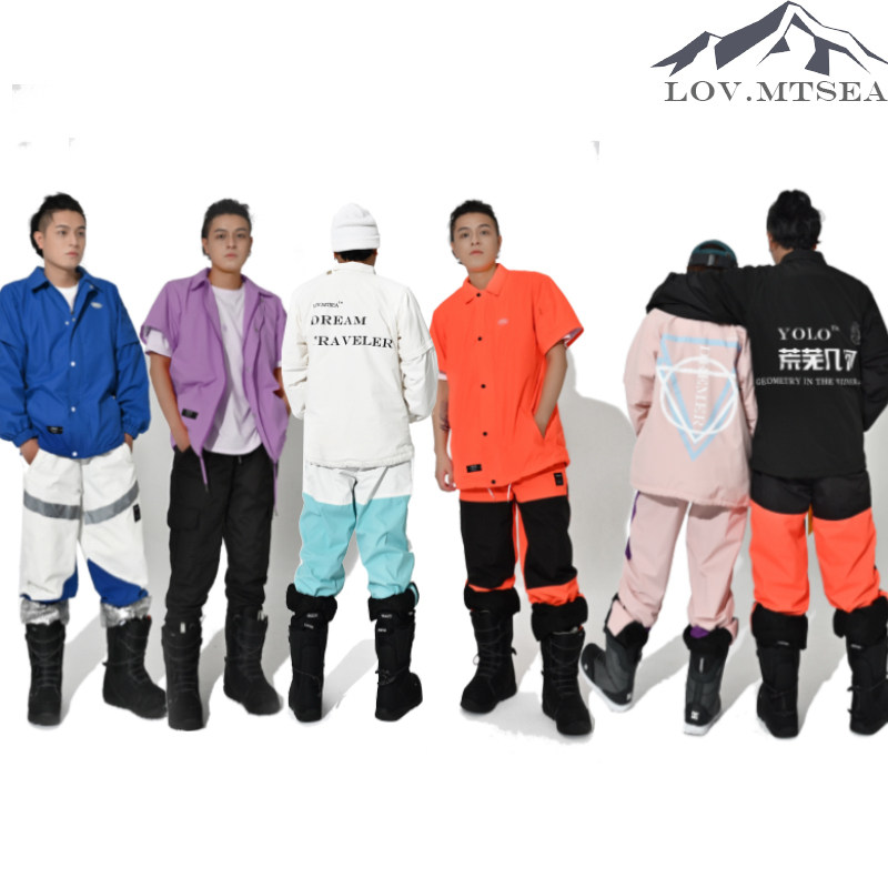 Lovmtséa Museum Manxi Men and Women Ski Coach jacket Waterproof Venture Coach Handle Coach Handle Warm Ski Shirt