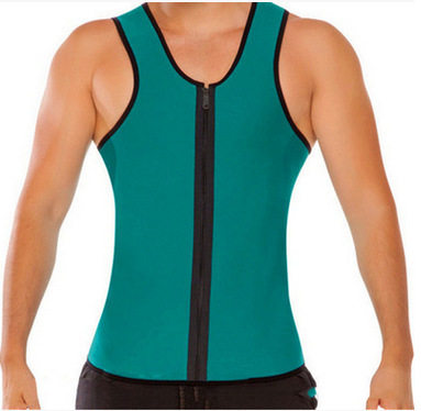 ເສື້ອຢືດຜູ້ຊາຍແບບເອີຣົບແລະອາເມລິກາ shapewear neoprene corset sweat fitness abdominal belt top zipper vest