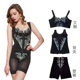 ຮ້ານເສີມສວຍ embroidered Lycra double-layer tummy control shapewear breasted tummy control jumpsuit three-piece body shaper set