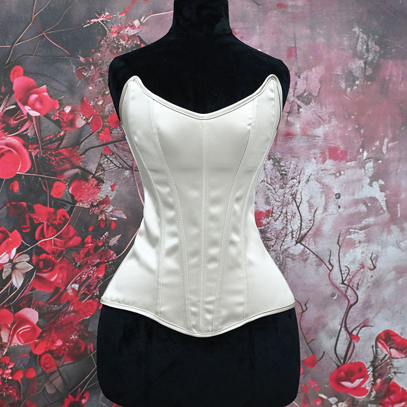 Wedding Dress with a Simple and Classic Triangle Cup, Solid Color Fishbone Corset, Back Tie, Tummy Control, Waist Shaping, and Bustier
