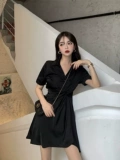 Фея во французском нише с оранжевой талией, тонкий вид Zhixun, французское маленькое черное платье, элегантное платье-рубашка