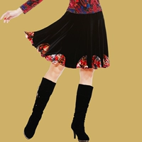 艳王 Демисезонная бархатная танцующая длинная юбка, 2018