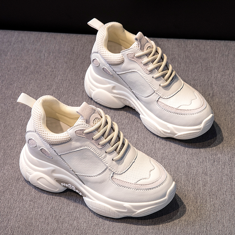 2022 new spring and autumn shoes net red ins tide shoes all-match inner heightened thick bottom casual sports small white dad shoes women