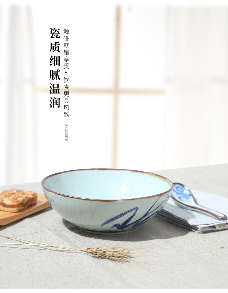 Three ceramic Japanese ramen rainbow such to use individual household large creative such as soup bowl dedicated to eat large bowl of noodles bowl