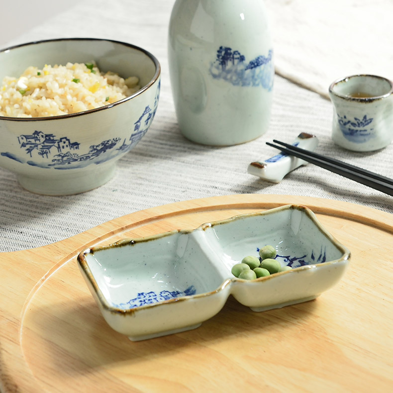 Three points to burn Chinese ceramic flavour dish of cold dish dish of soy sauce dish dish dish soot characteristics of blue and white porcelain tableware