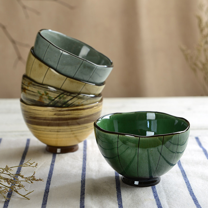 Three points 4.5 inch bowl of red ceramic glaze porcelain Japanese household always eat bowl with rice bowls ceramic bowl